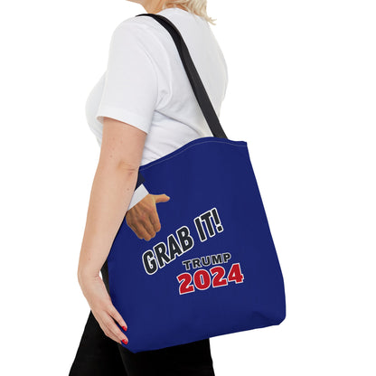 "Grab It! Trump 2024” Rally Tote Bag, Freedom Blue, 16"x 16"