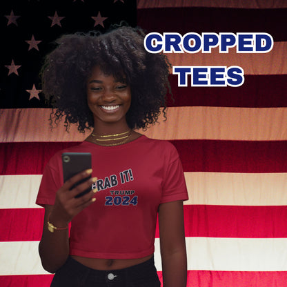 Trump Rally Cropped T-shirt, in 'Patriot Red'