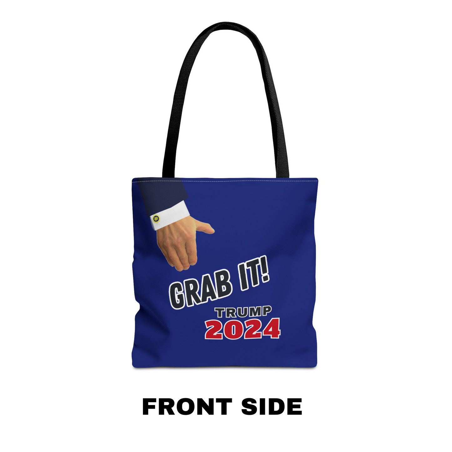 "Grab It! Trump 2024” Rally Tote Bag, Freedom Blue, 16"x 16"