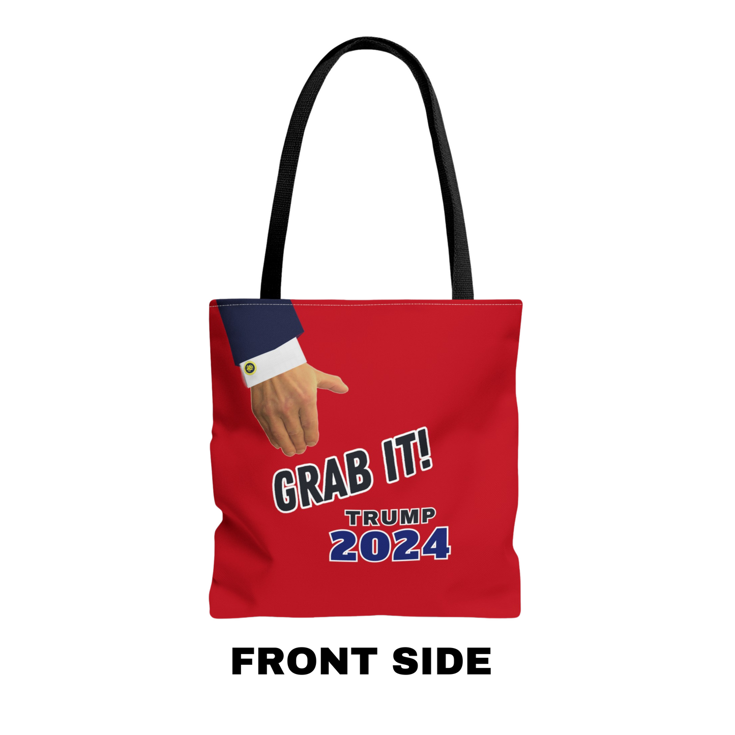 "Grab It! Trump 2024” Rally Tote Bag, Patriot Red, 16"x 16"