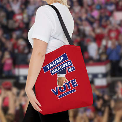 "Trump Grabbed My Vote" Rally Tote Bag, Patriot Red, 16"x16"