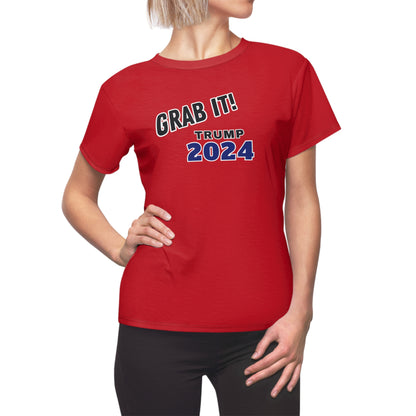 Rally Fitted T-Shirt, Grab It! Trump 2024, in 'Patriot Red'