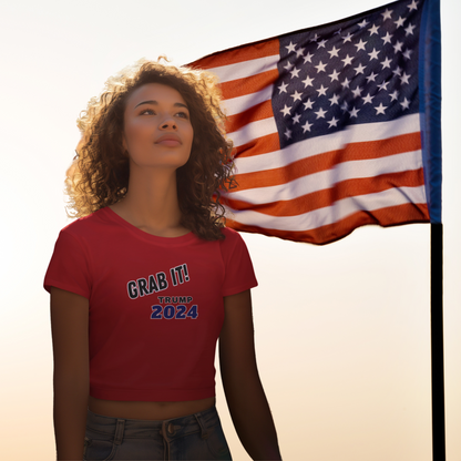 Trump Rally Cropped T-shirt, in 'Patriot Red'