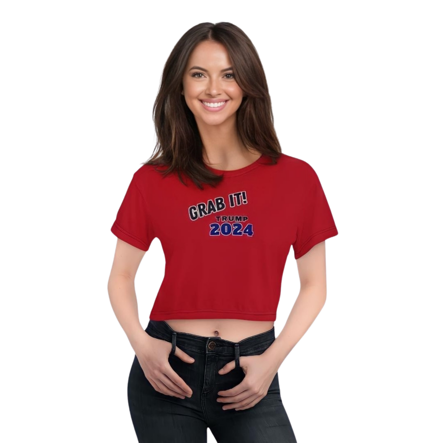 Trump Rally Cropped T-shirt, in 'Patriot Red'